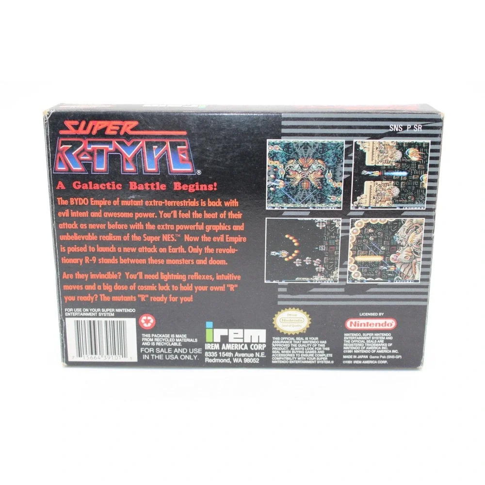 SNES Super R-Type for Super Nintendo‎ CIB Complete w/Manual Poster Dust Cover